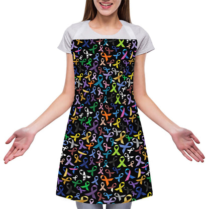 All Cancer Awareness Pattern Print Adjustable Apron