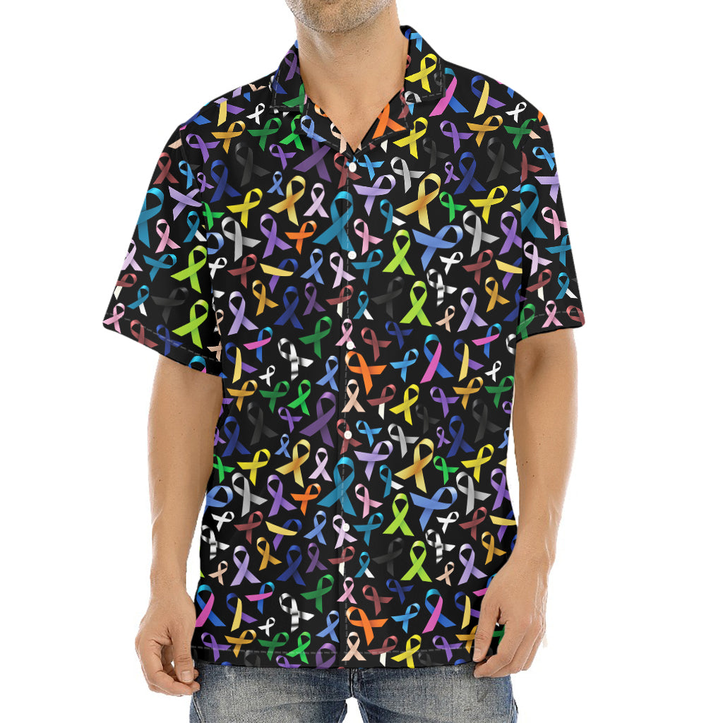 All Cancer Awareness Pattern Print Aloha Shirt