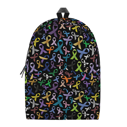 All Cancer Awareness Pattern Print Backpack