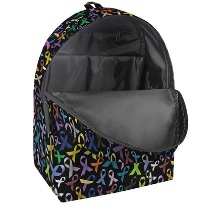 All Cancer Awareness Pattern Print Backpack