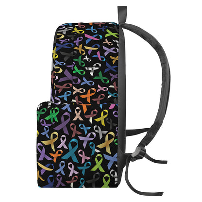 All Cancer Awareness Pattern Print Backpack