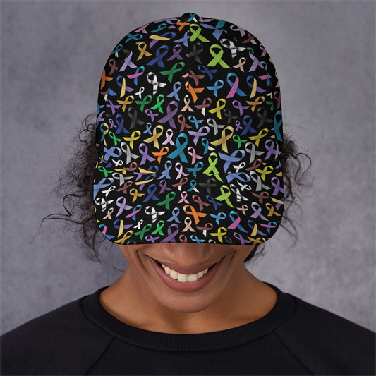 All Cancer Awareness Pattern Print Baseball Cap