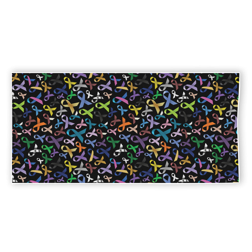 All Cancer Awareness Pattern Print Beach Towel