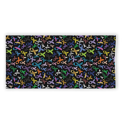 All Cancer Awareness Pattern Print Beach Towel