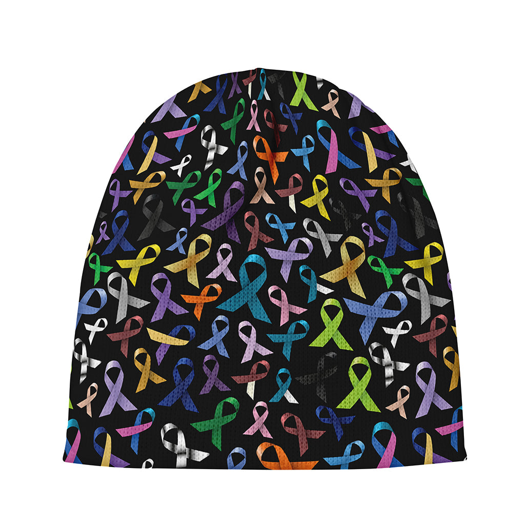All Cancer Awareness Pattern Print Beanie