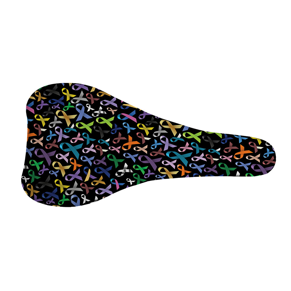 All Cancer Awareness Pattern Print Bicycle Seat Cover