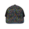 All Cancer Awareness Pattern Print Black Mesh Trucker Hat
