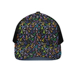 All Cancer Awareness Pattern Print Black Mesh Trucker Cap