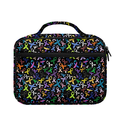 All Cancer Awareness Pattern Print Briefcase Bible Bag