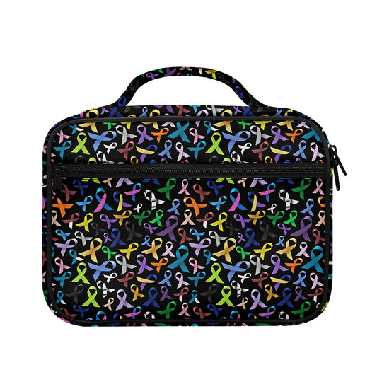 All Cancer Awareness Pattern Print Briefcase Bible Bag