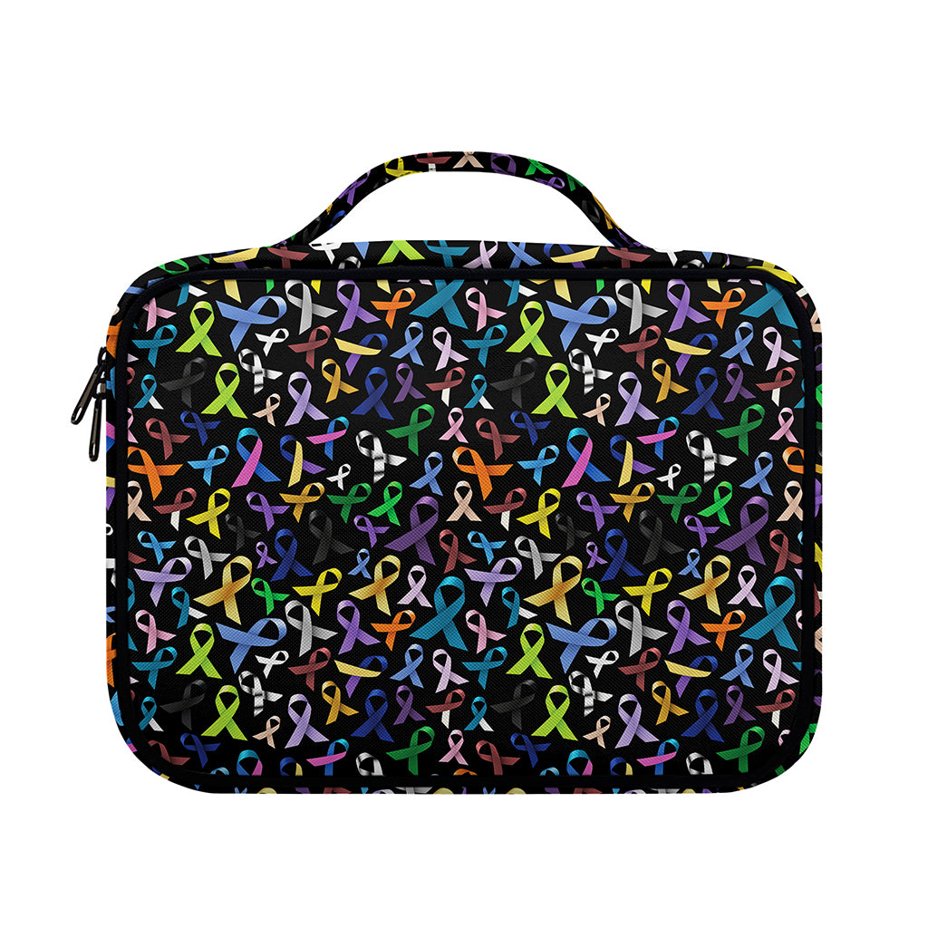 All Cancer Awareness Pattern Print Briefcase Bible Bag