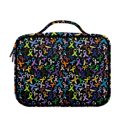 All Cancer Awareness Pattern Print Briefcase Bible Bag