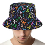 All Cancer Awareness Pattern Print Bucket Hat