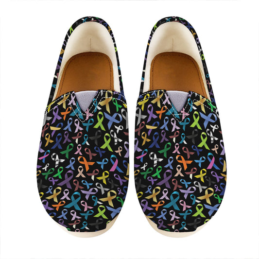 All Cancer Awareness Pattern Print Casual Shoes