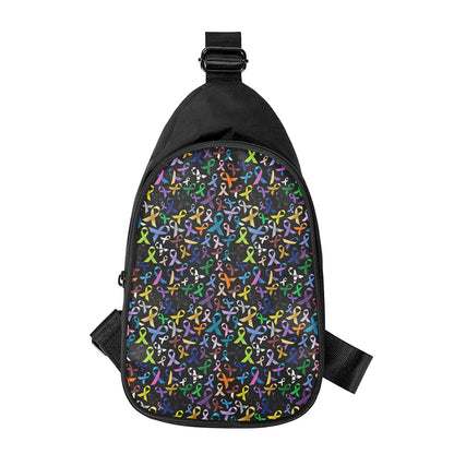 All Cancer Awareness Pattern Print Chest Bag