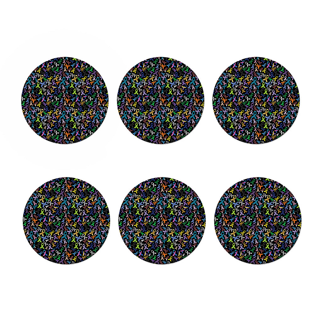 All Cancer Awareness Pattern Print Coaster Set