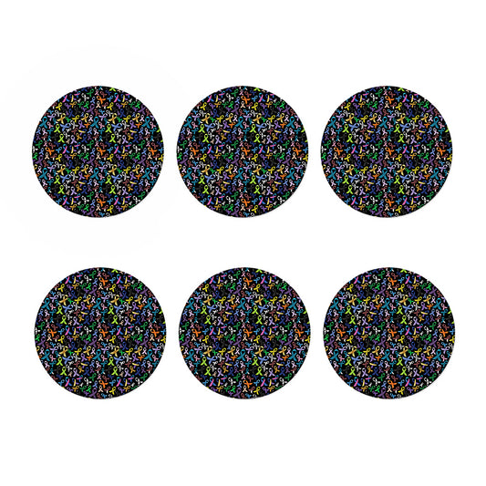 All Cancer Awareness Pattern Print Coaster Set