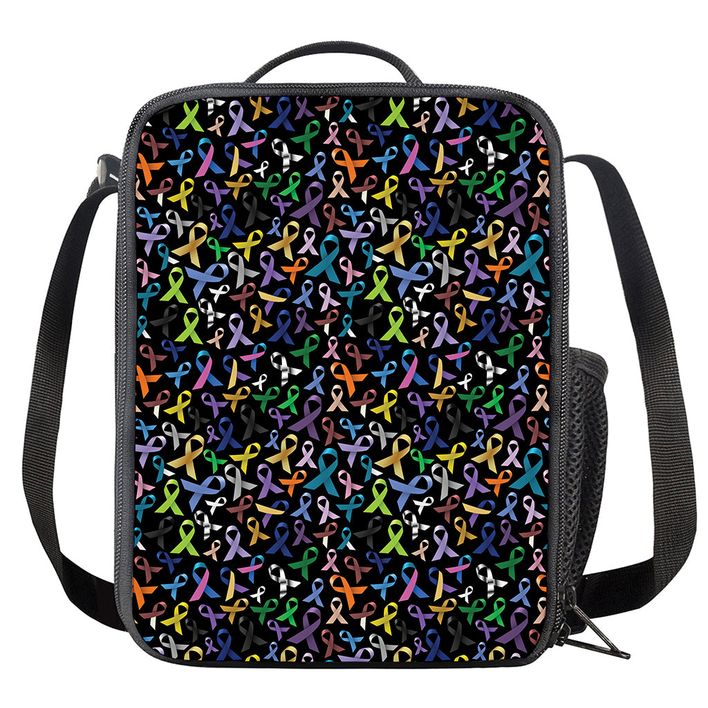 All Cancer Awareness Pattern Print Crossbody Lunch Bag