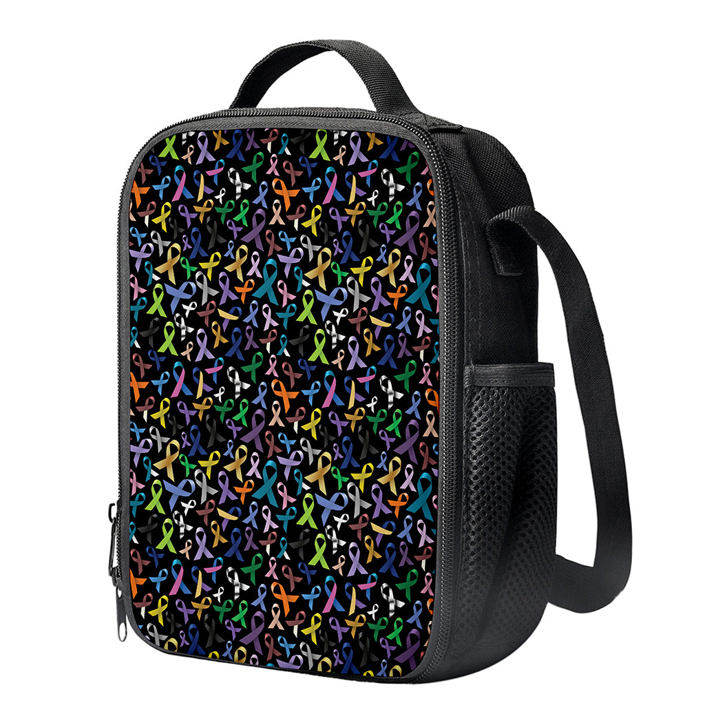 All Cancer Awareness Pattern Print Crossbody Lunch Bag