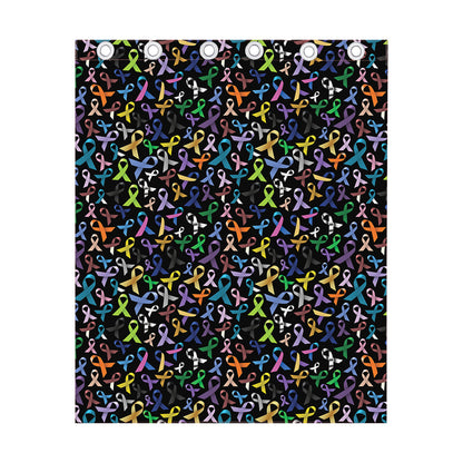 All Cancer Awareness Pattern Print Curtain