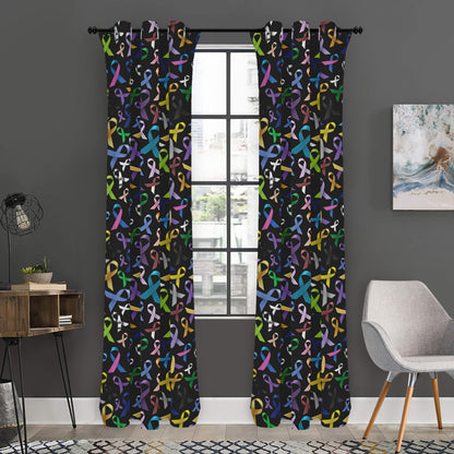 All Cancer Awareness Pattern Print Curtain