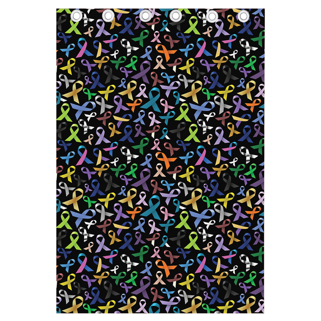 All Cancer Awareness Pattern Print Curtain