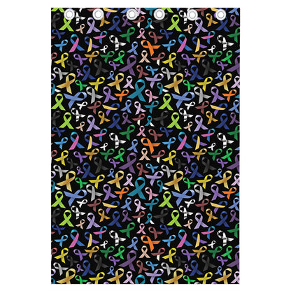 All Cancer Awareness Pattern Print Curtain