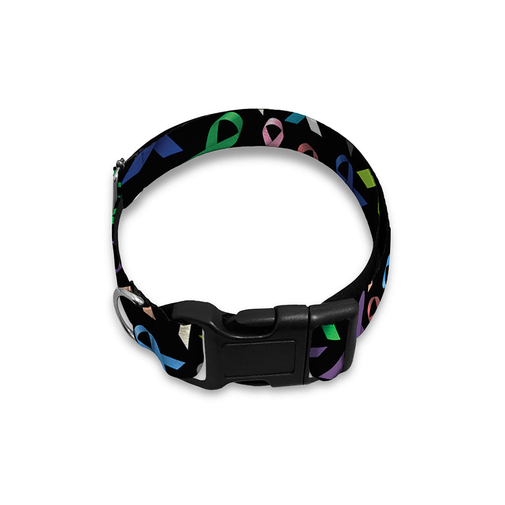 All Cancer Awareness Pattern Print Dog Collar