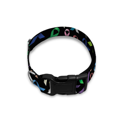 All Cancer Awareness Pattern Print Dog Collar