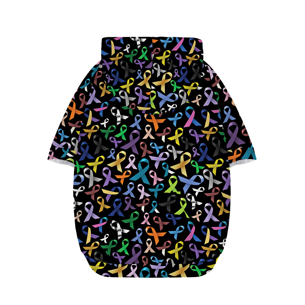 All Cancer Awareness Pattern Print Dog Zip Up Hoodie