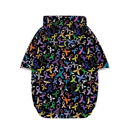 All Cancer Awareness Pattern Print Dog Zip Up Hoodie