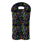 All Cancer Awareness Pattern Print Double Neoprene Wine Tote