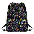 All Cancer Awareness Pattern Print Drawstring Backpack