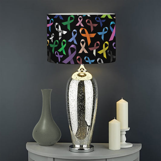 All Cancer Awareness Pattern Print Drum Lamp Shade