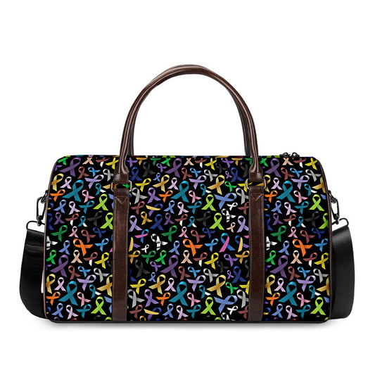 All Cancer Awareness Pattern Print Duffle Bag