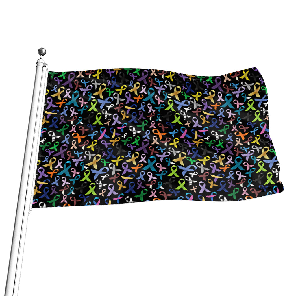 All Cancer Awareness Pattern Print Flag