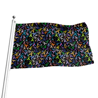 All Cancer Awareness Pattern Print Flag