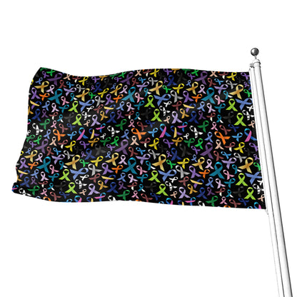 All Cancer Awareness Pattern Print Flag