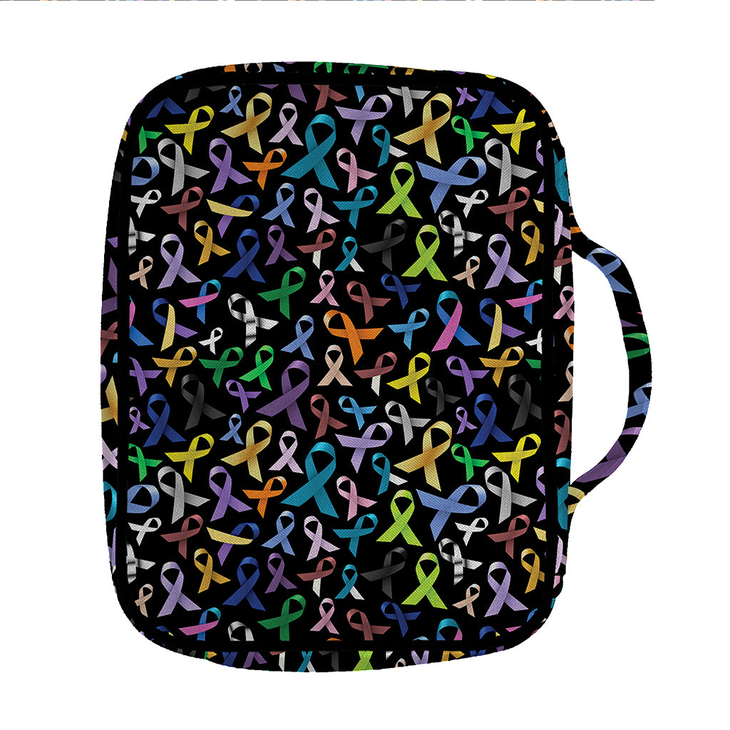 All Cancer Awareness Pattern Print Front Pocket Bible Bag
