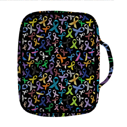 All Cancer Awareness Pattern Print Front Pocket Bible Bag