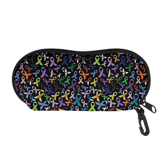 All Cancer Awareness Pattern Print Glasses Case
