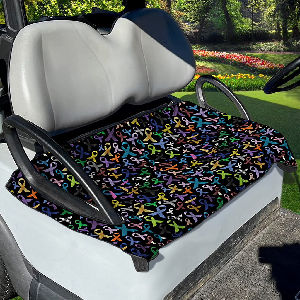 All Cancer Awareness Pattern Print Golf Cart Seat Cover