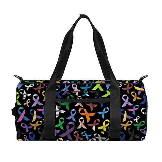 All Cancer Awareness Pattern Print Gym Bag