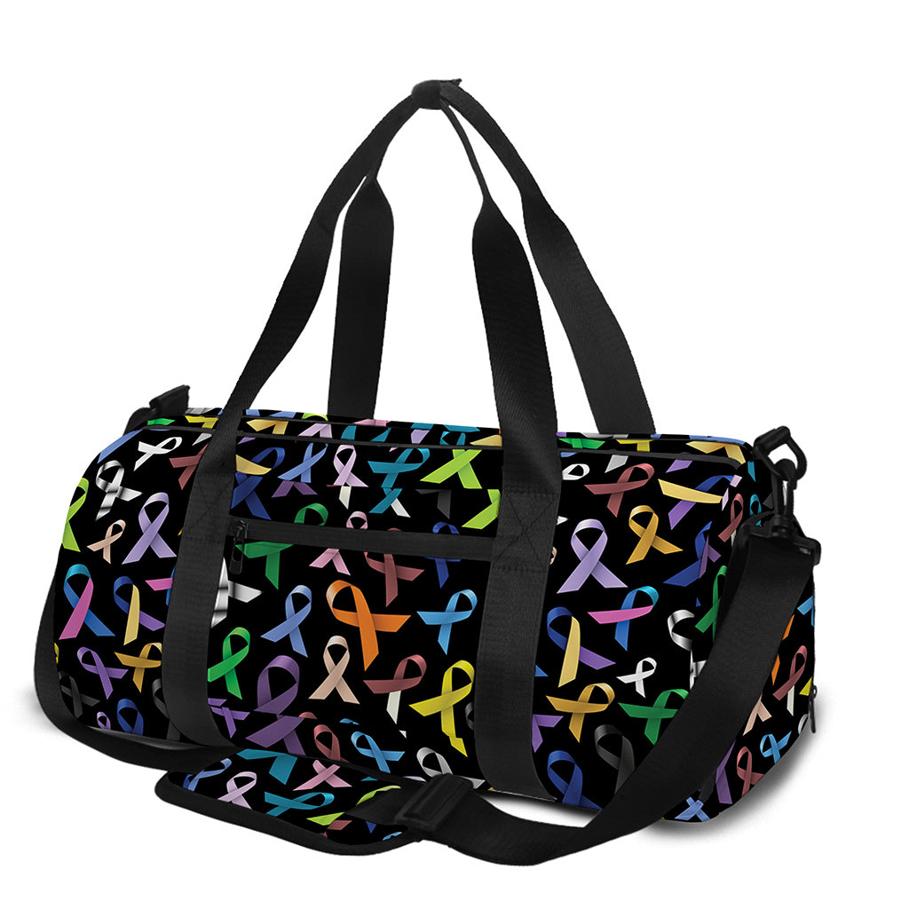All Cancer Awareness Pattern Print Gym Bag