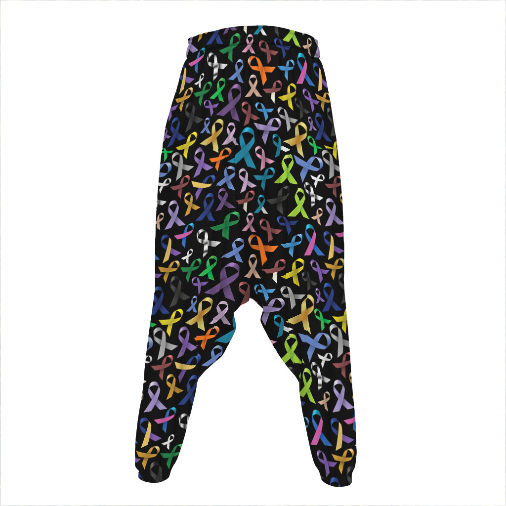 All Cancer Awareness Pattern Print Hammer Pants
