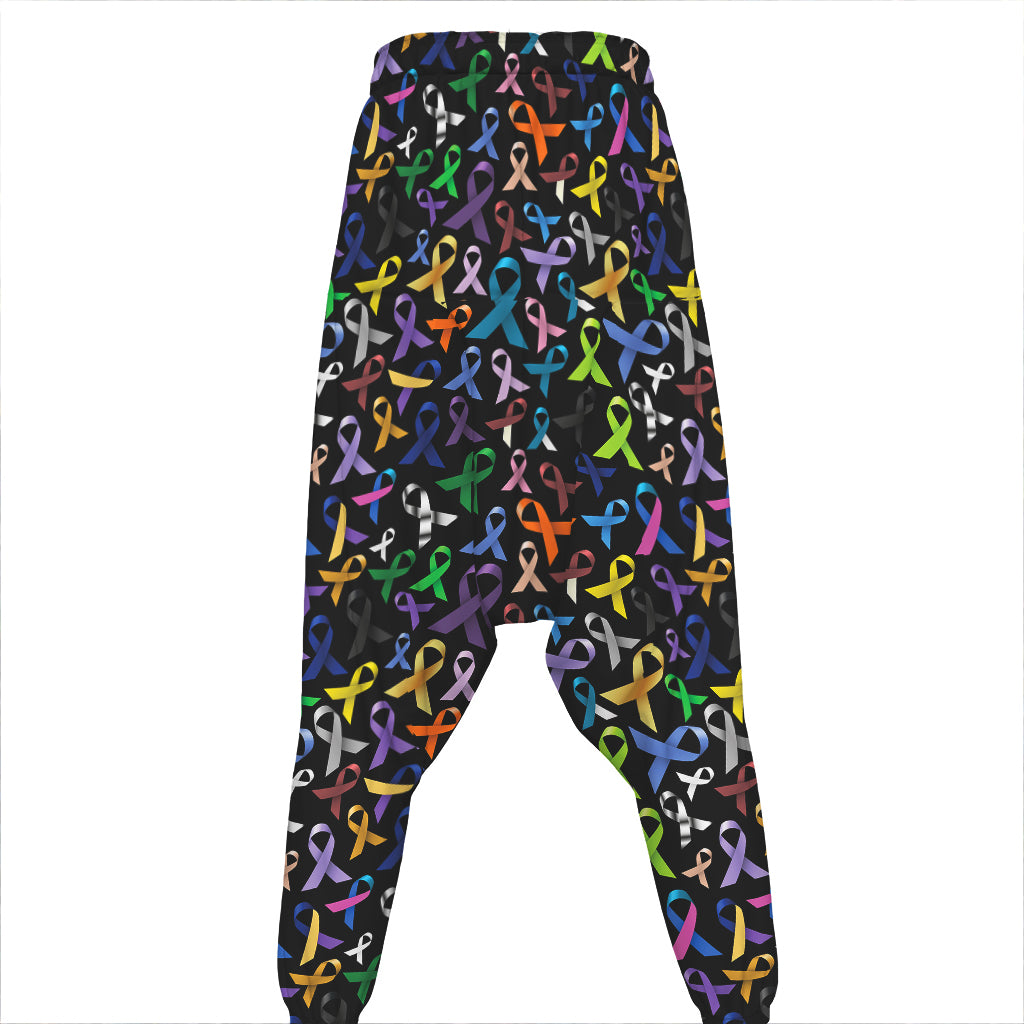 All Cancer Awareness Pattern Print Hammer Pants