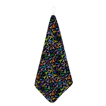 All Cancer Awareness Pattern Print Hand Towel