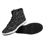 All Cancer Awareness Pattern Print High Top Leather Sneakers