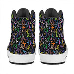 All Cancer Awareness Pattern Print High Top Leather Sneakers