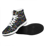All Cancer Awareness Pattern Print High Top Leather Sneakers